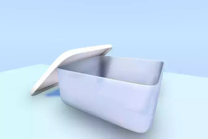 Low Poly Plastic Container with Lid