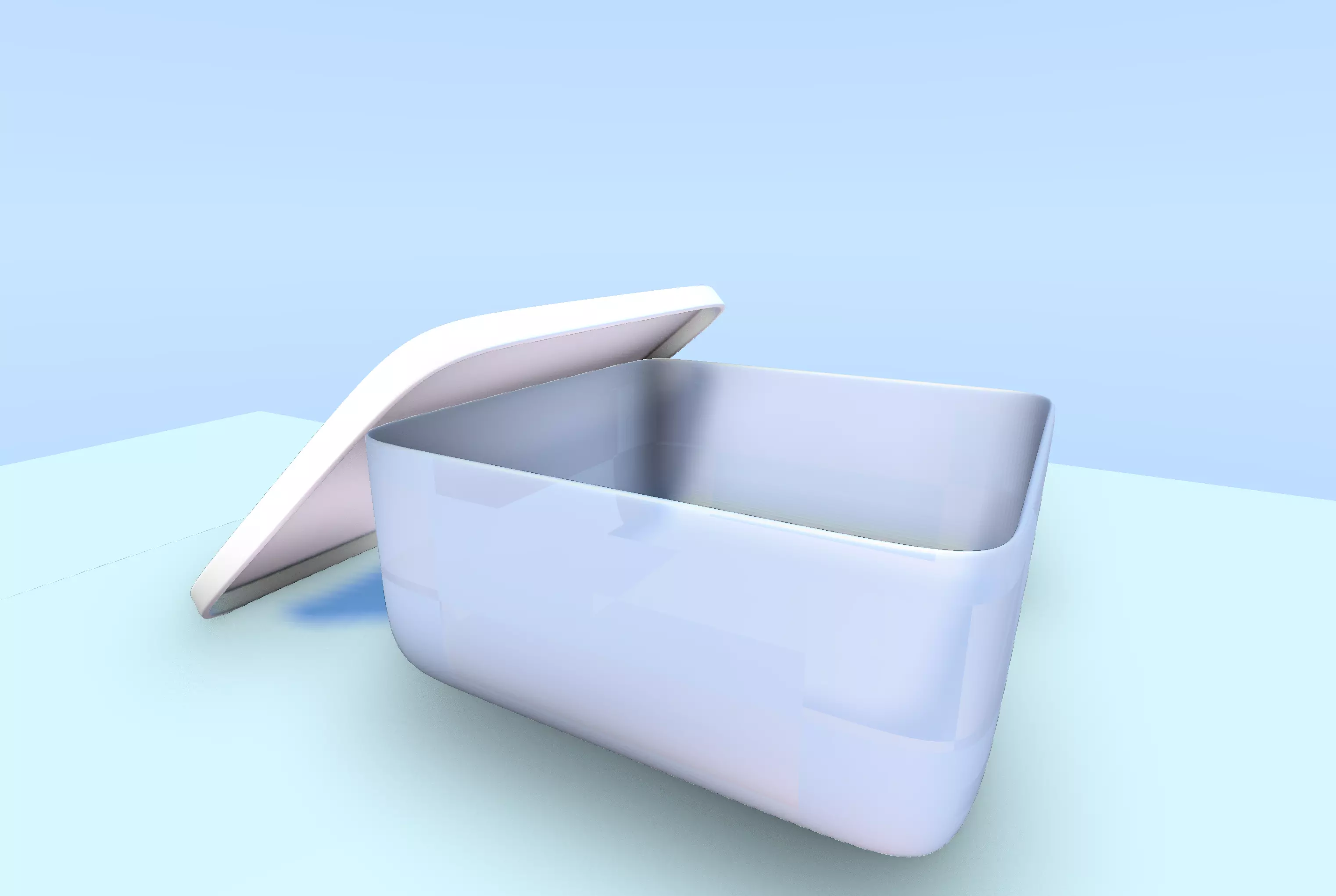 Low Poly Plastic Container with Lid Low-poly 3D model_0