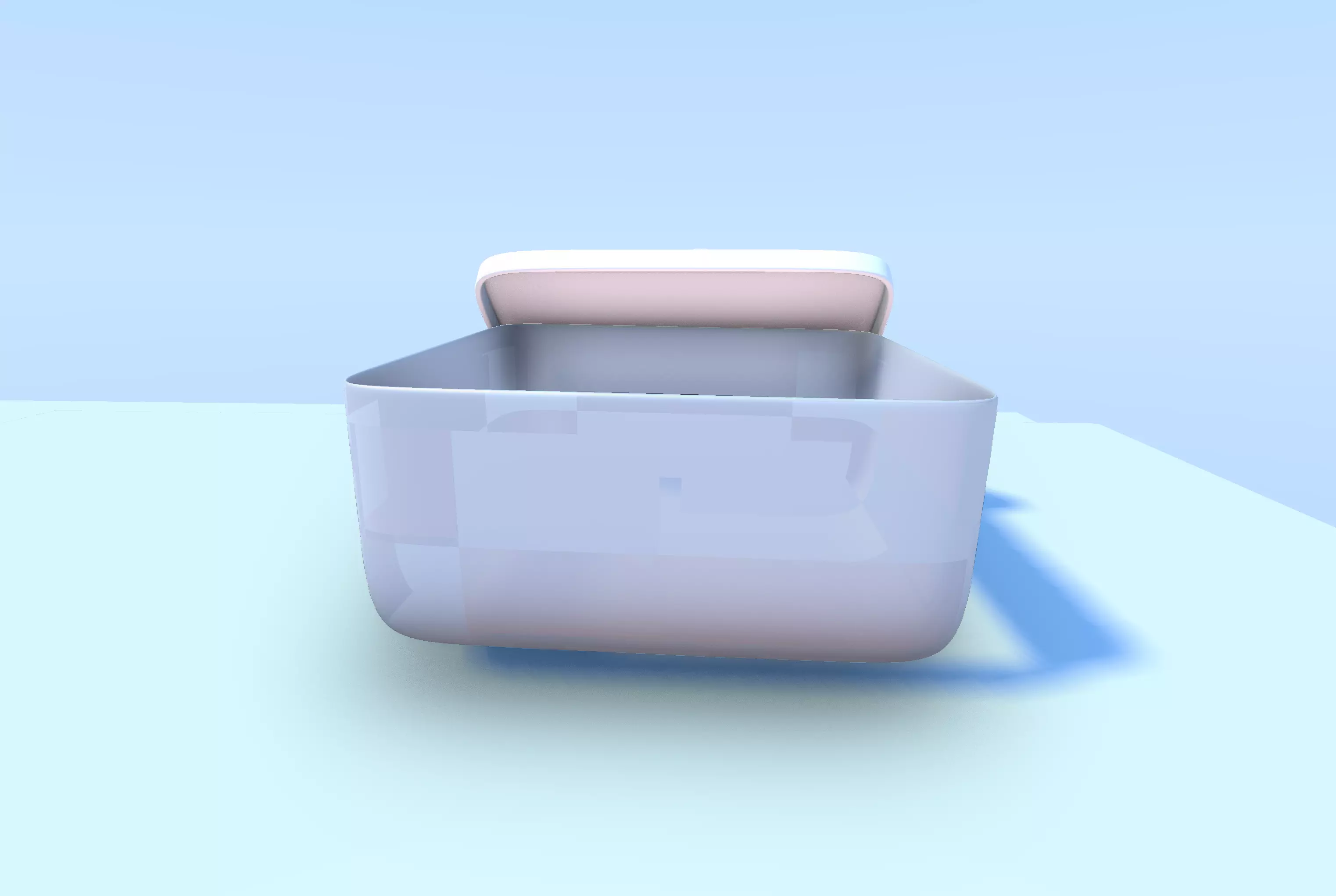 Low Poly Plastic Container with Lid Low-poly 3D model_2