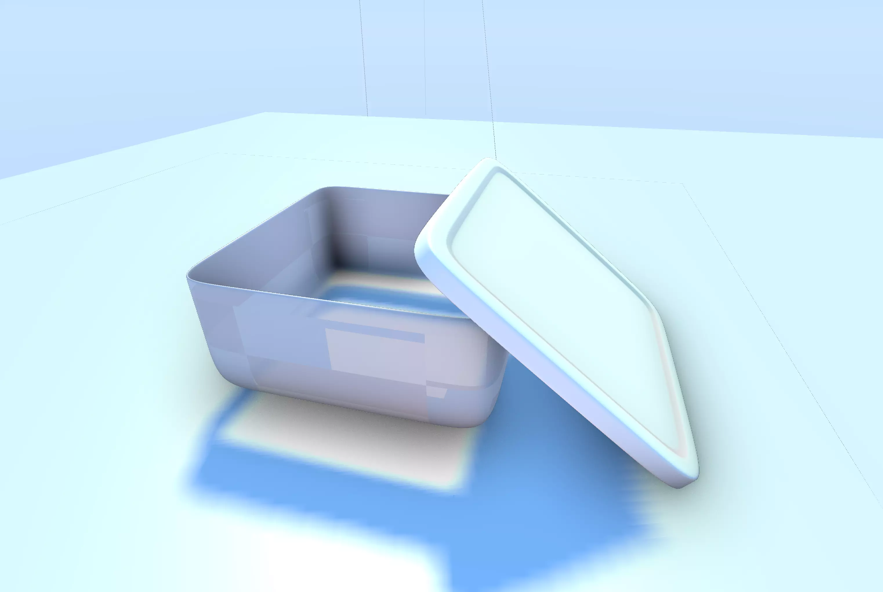Low Poly Plastic Container with Lid Low-poly 3D model_1