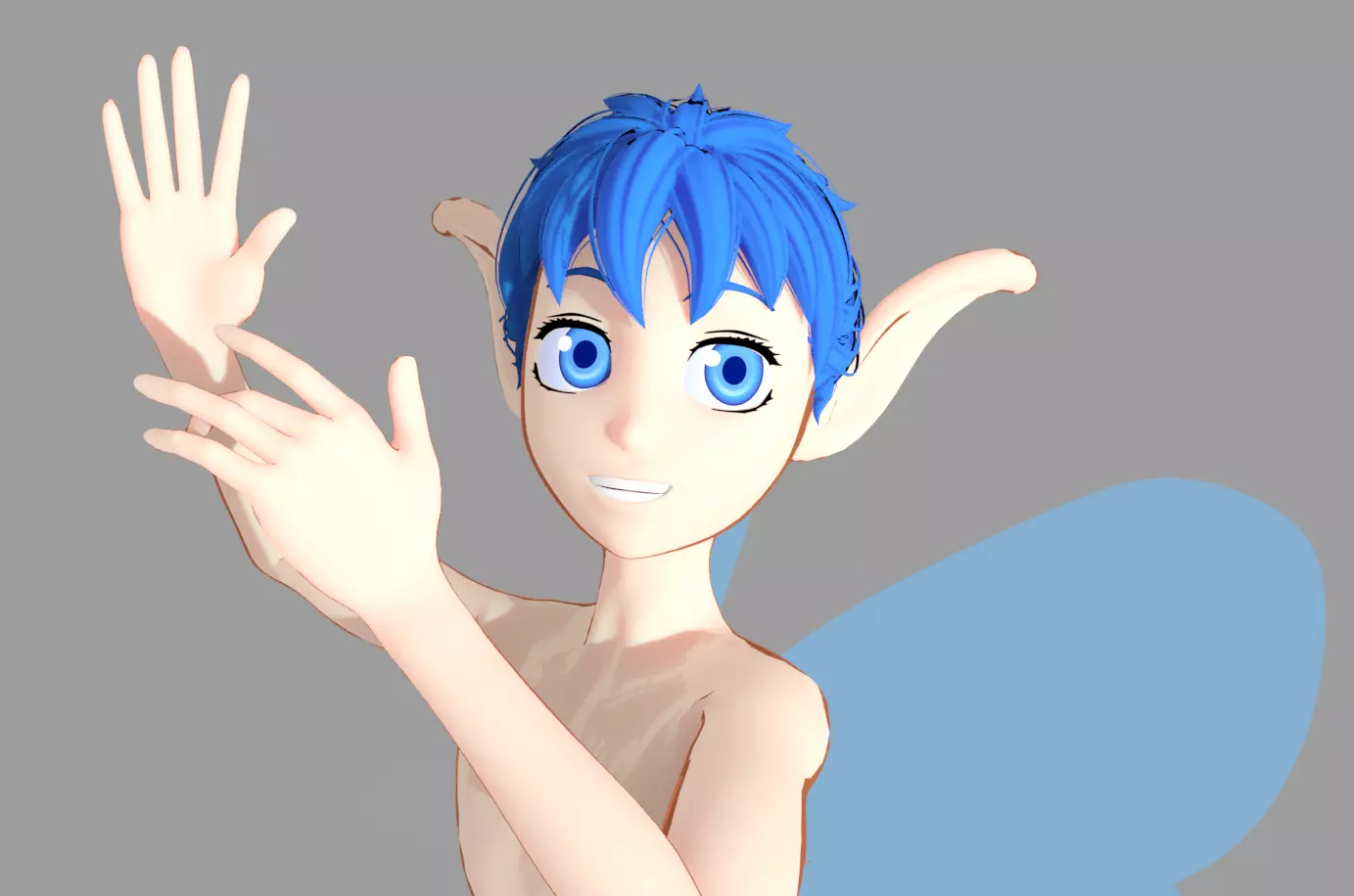 Berserk Puck Rigged 3D model Blender animation fairy elf fantasy 3D model_2