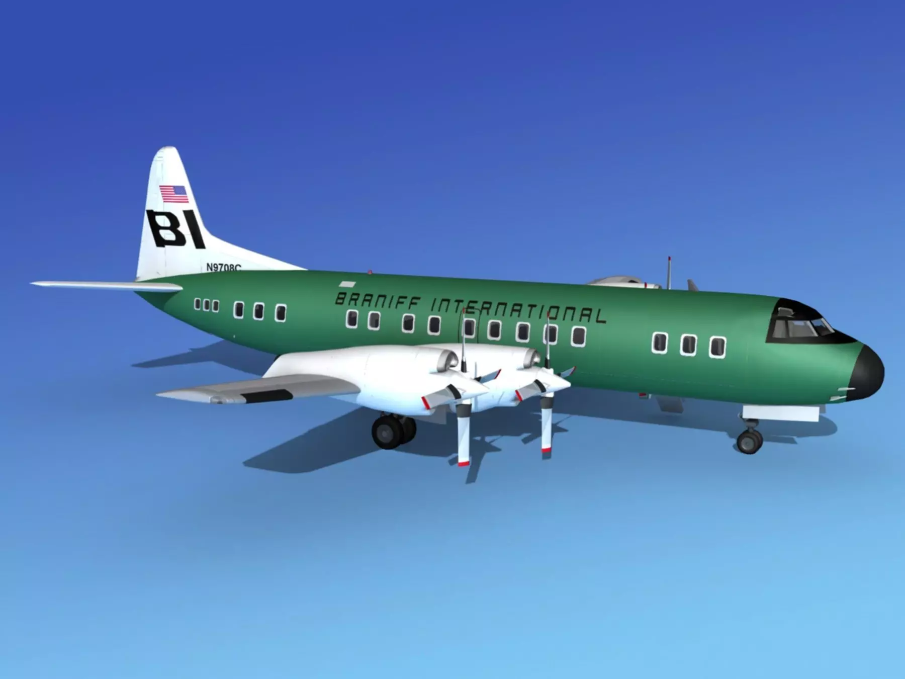 Lockheed L-188 Electra HP Braniff Intl 2 3D model_0