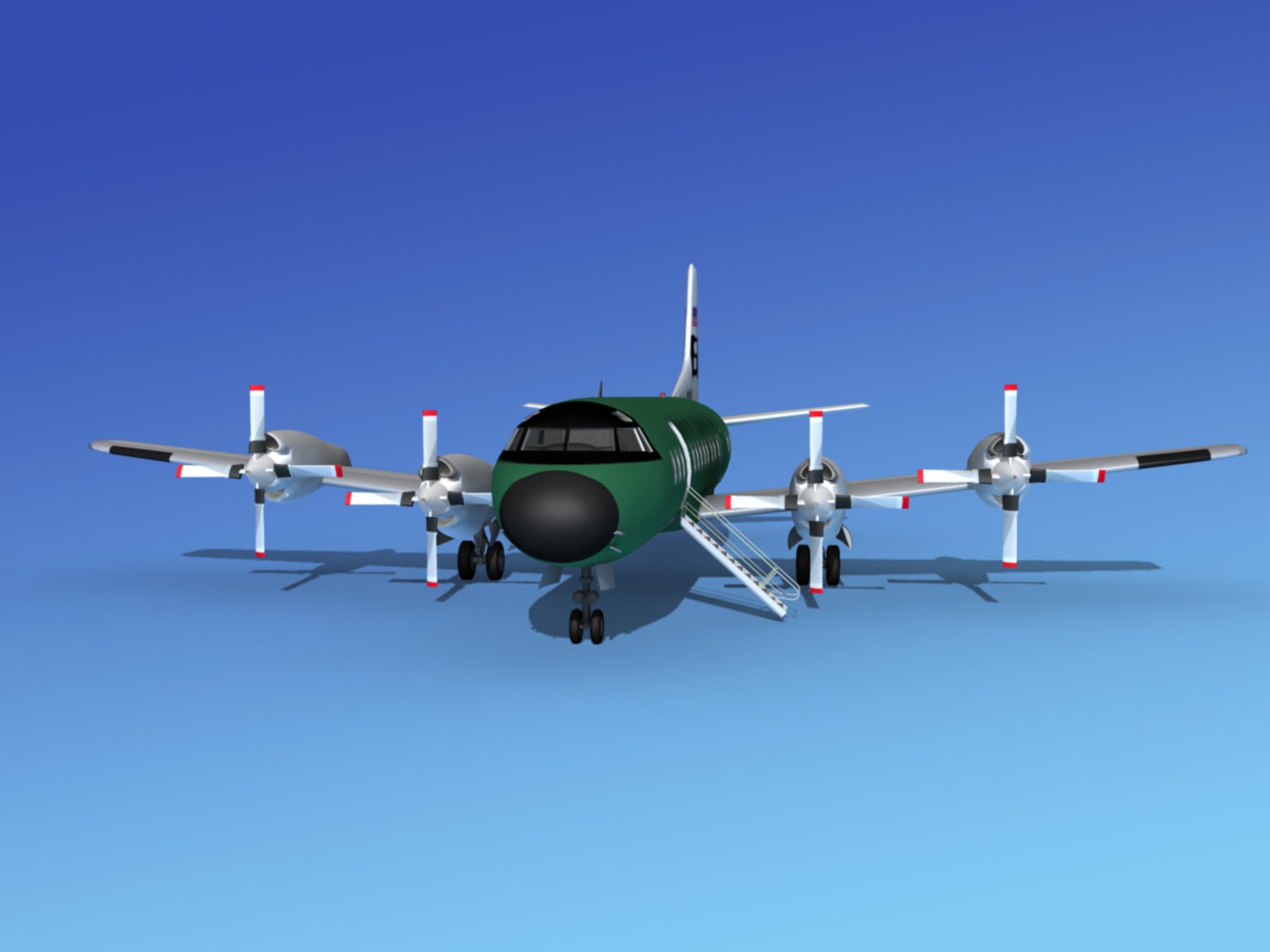 Lockheed L-188 Electra HP Braniff Intl 2 3D model_2
