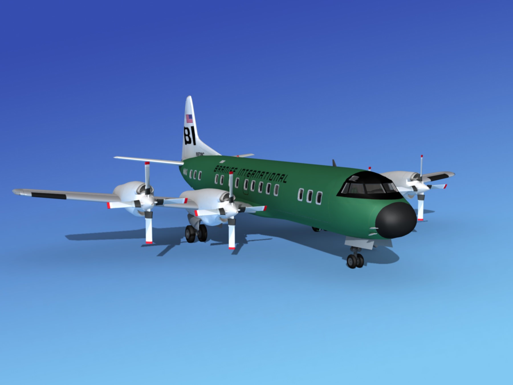 Lockheed L-188 Electra HP Braniff Intl 2 3D model_3
