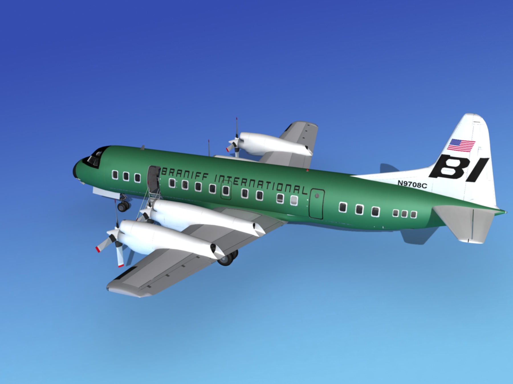 Lockheed L-188 Electra HP Braniff Intl 2 3D model_6
