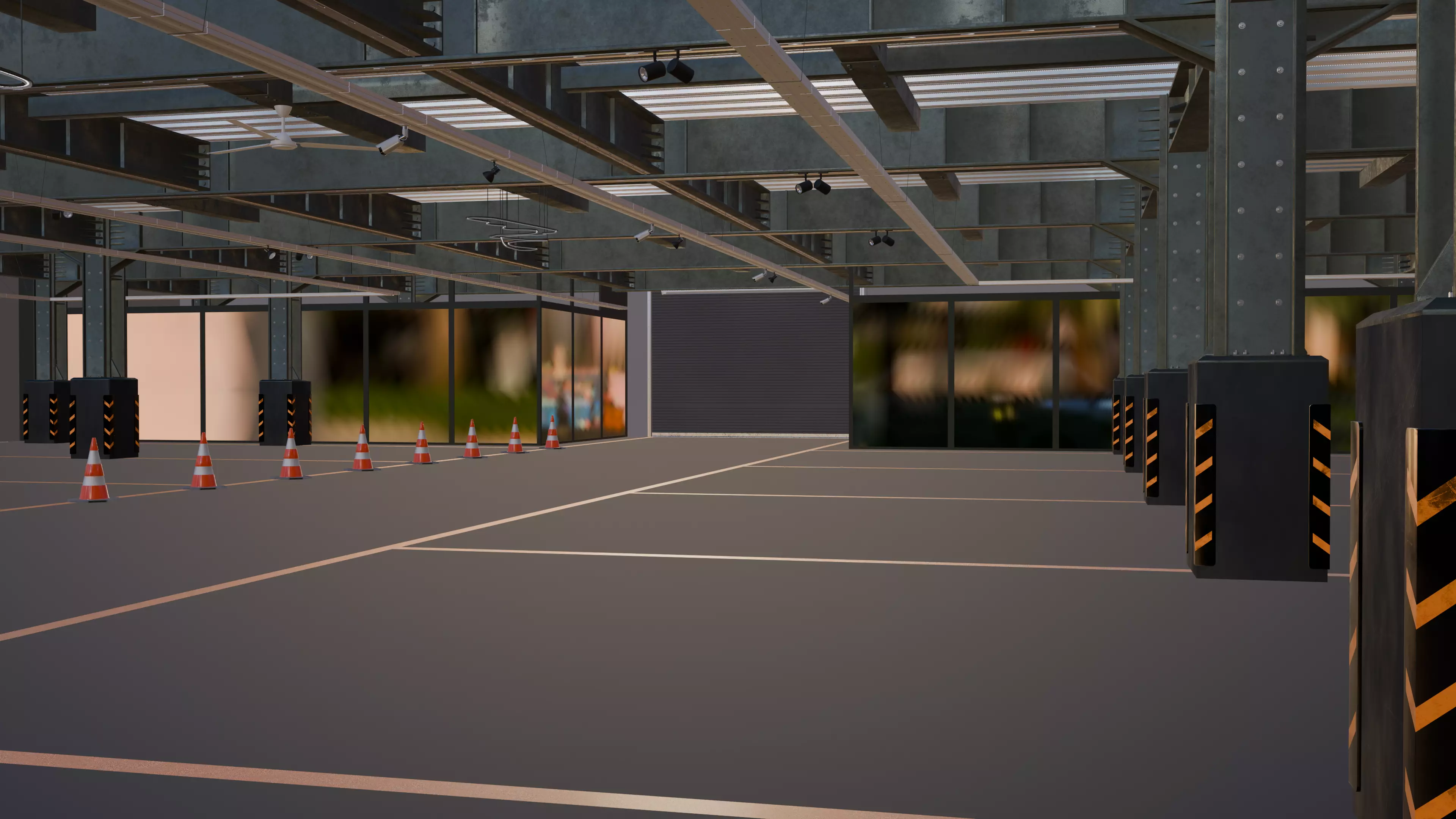 Modern Underground Parking Garage-Parking lot- 3D Model-Scene 3D model_34