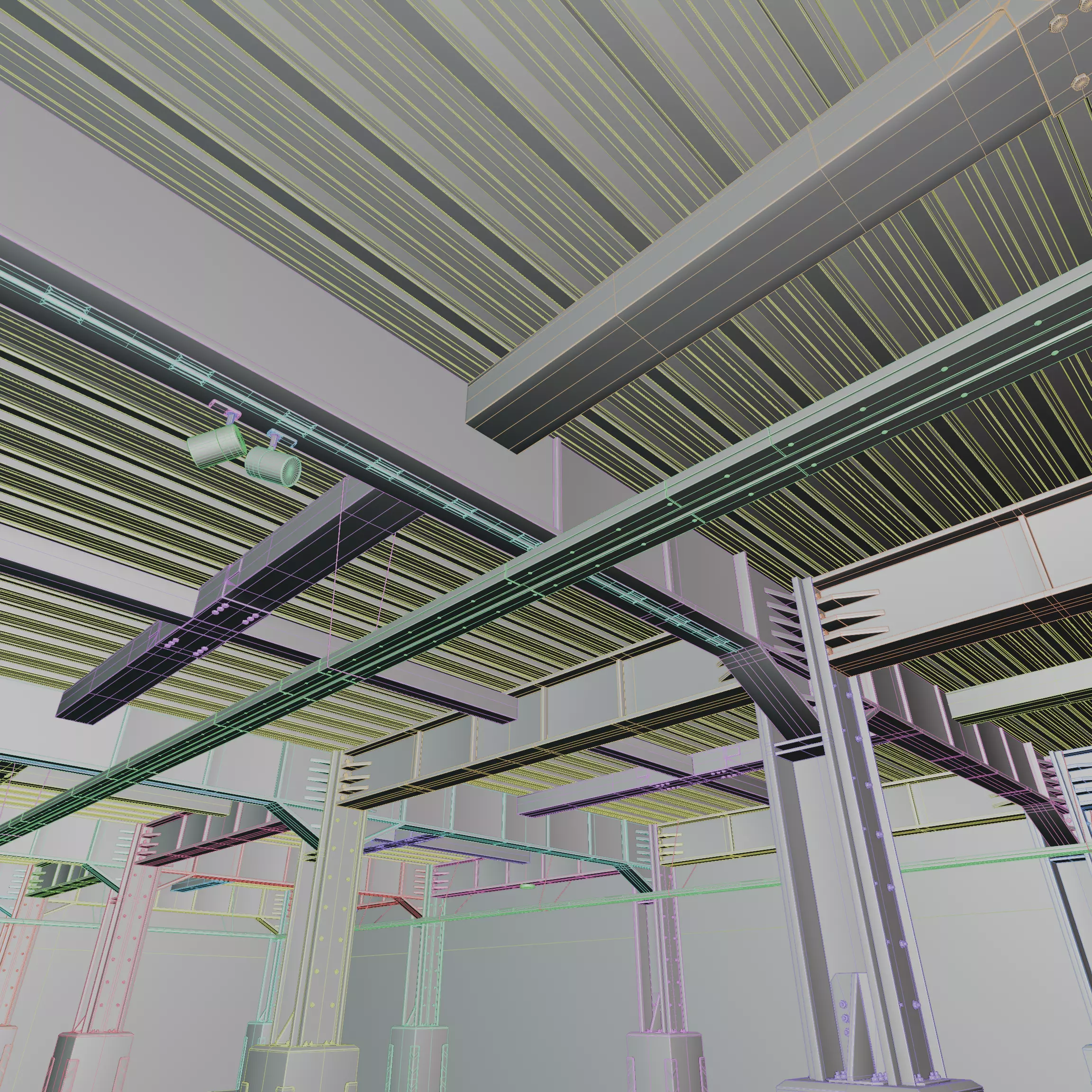 Modern Underground Parking Garage-Parking lot- 3D Model-Scene 3D model_22