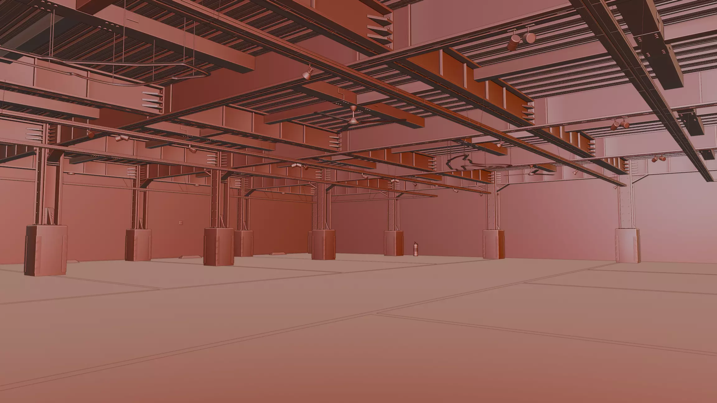 Modern Underground Parking Garage-Parking lot- 3D Model-Scene 3D model_62