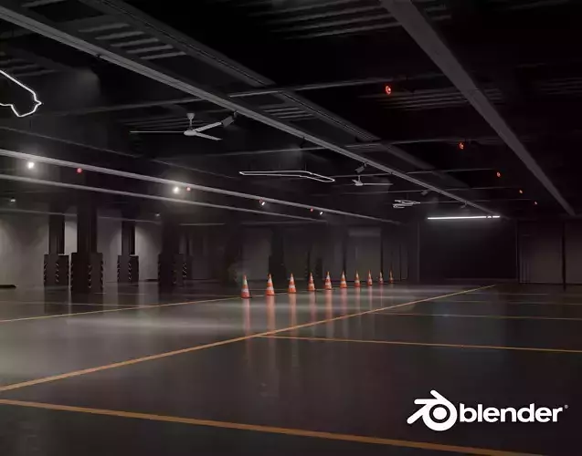 Modern Underground Parking Garage-Parking lot- 3D Model-Scene 3D model Modern Underground Parking Garage-Parking lot- 3D Model-Scene 3D model