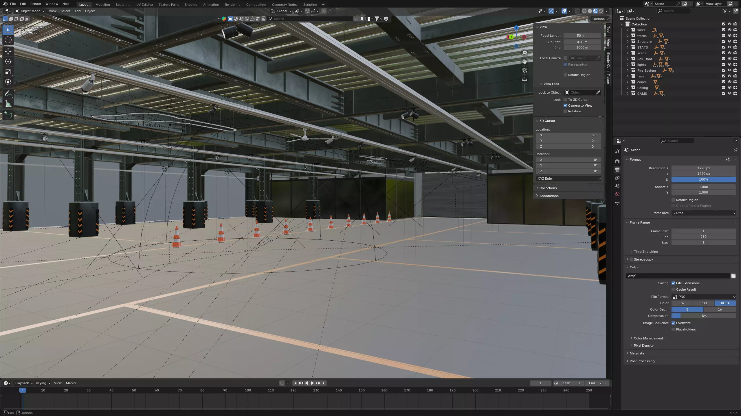 Modern Underground Parking Garage-Parking lot- 3D Model-Scene 3D model_73