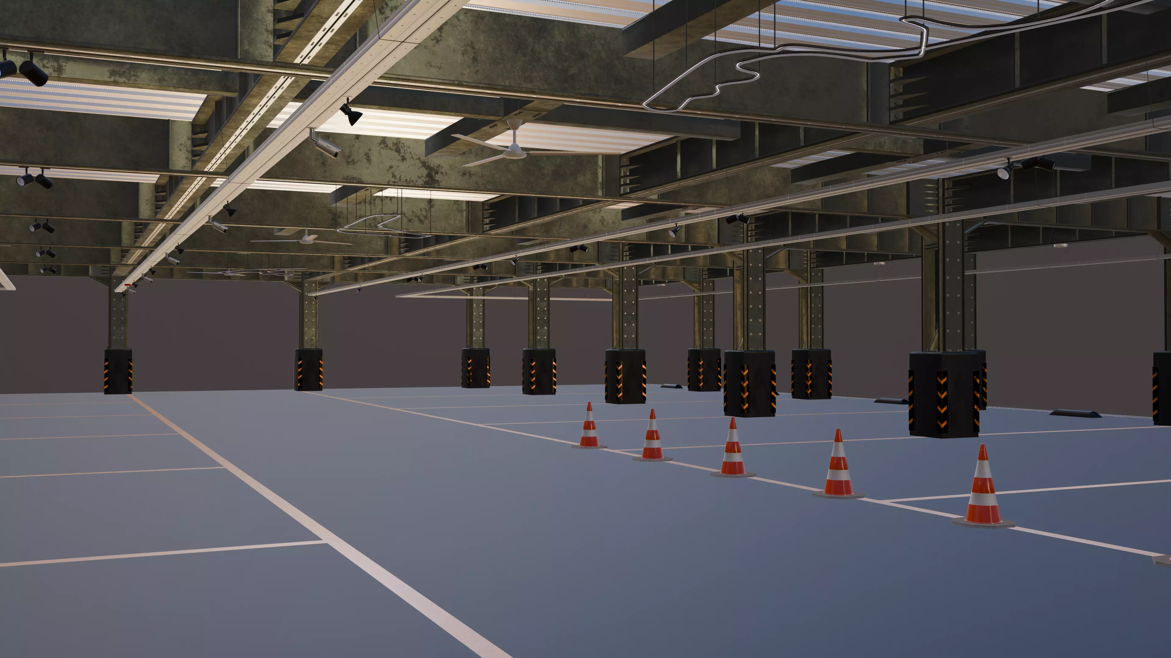 Modern Underground Parking Garage-Parking lot- 3D Model-Scene 3D model_33