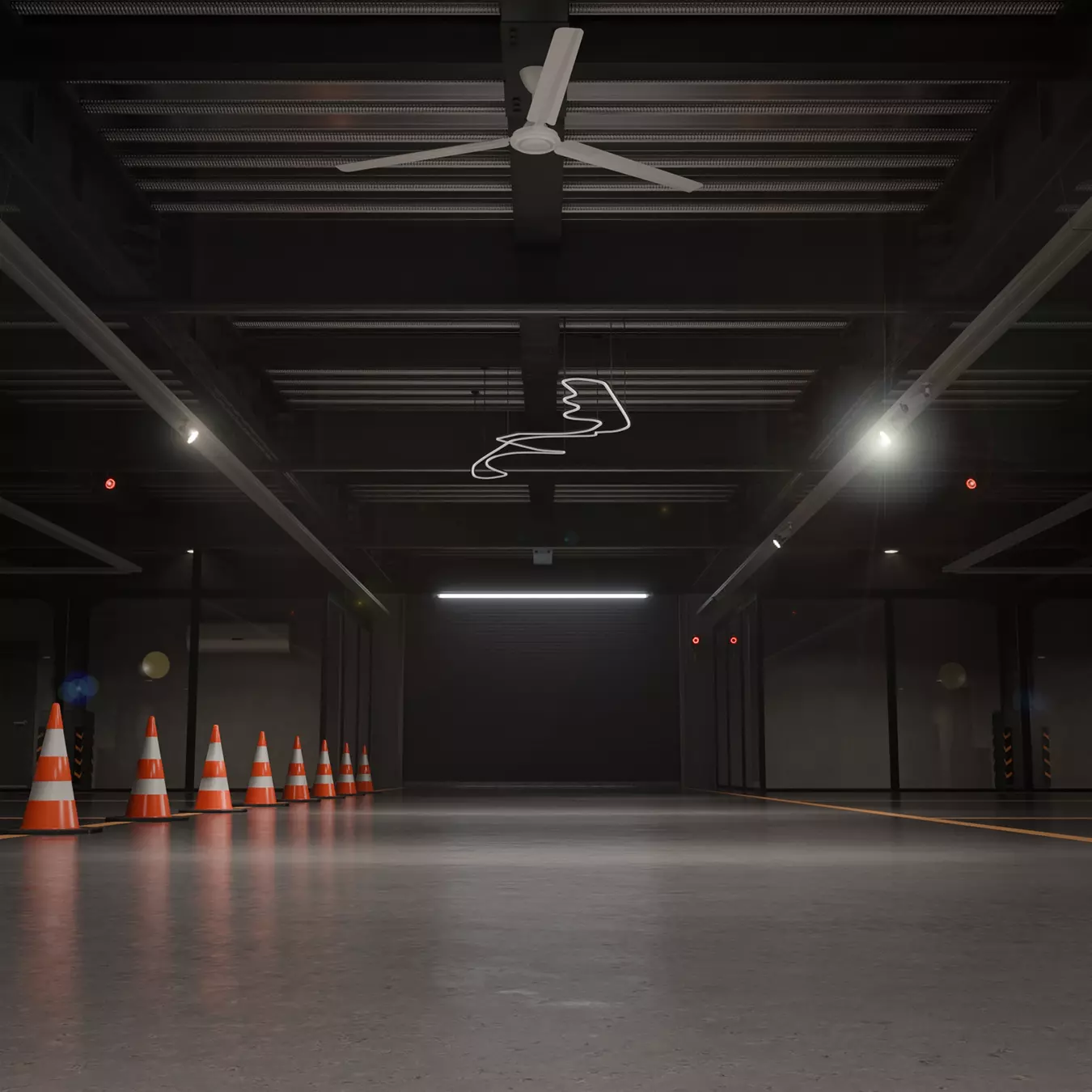 Modern Underground Parking Garage-Parking lot- 3D Model-Scene 3D model_5