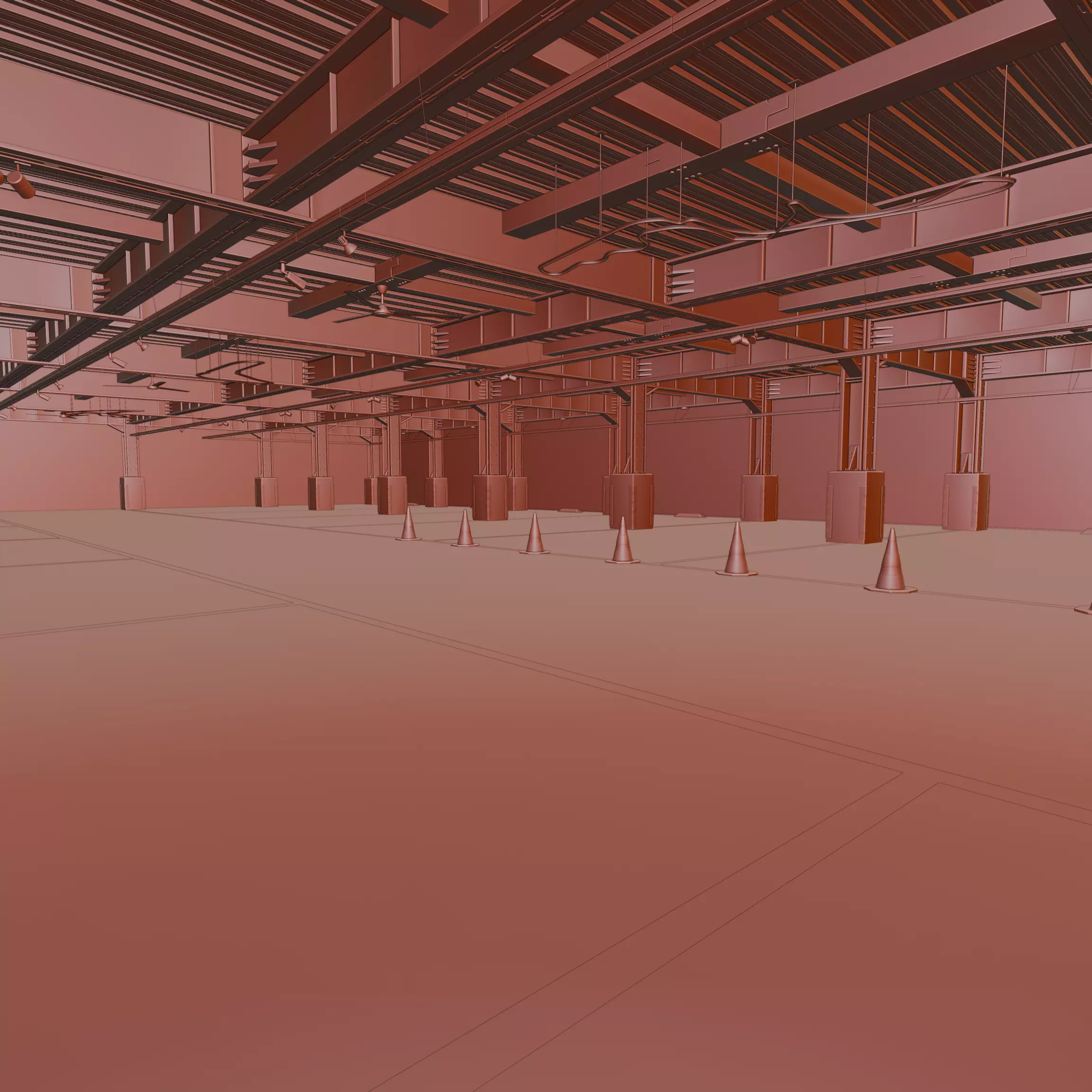 Modern Underground Parking Garage-Parking lot- 3D Model-Scene 3D model_71