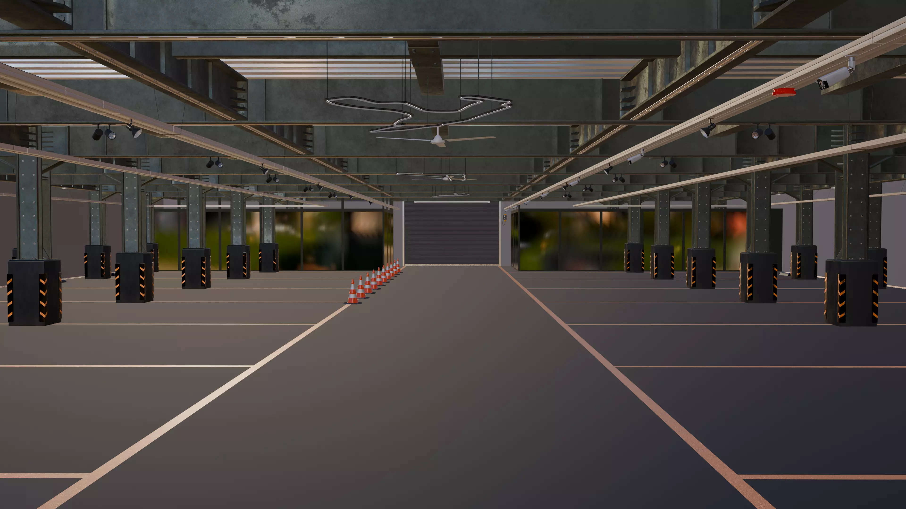 Modern Underground Parking Garage-Parking lot- 3D Model-Scene 3D model_31