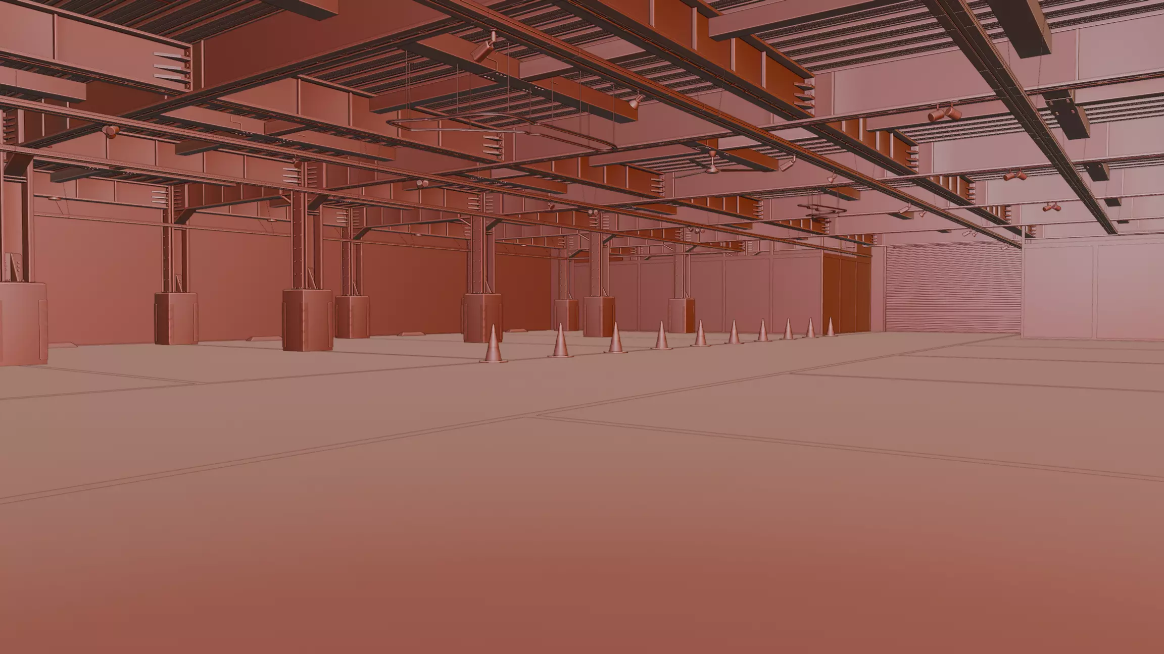 Modern Underground Parking Garage-Parking lot- 3D Model-Scene 3D model_65