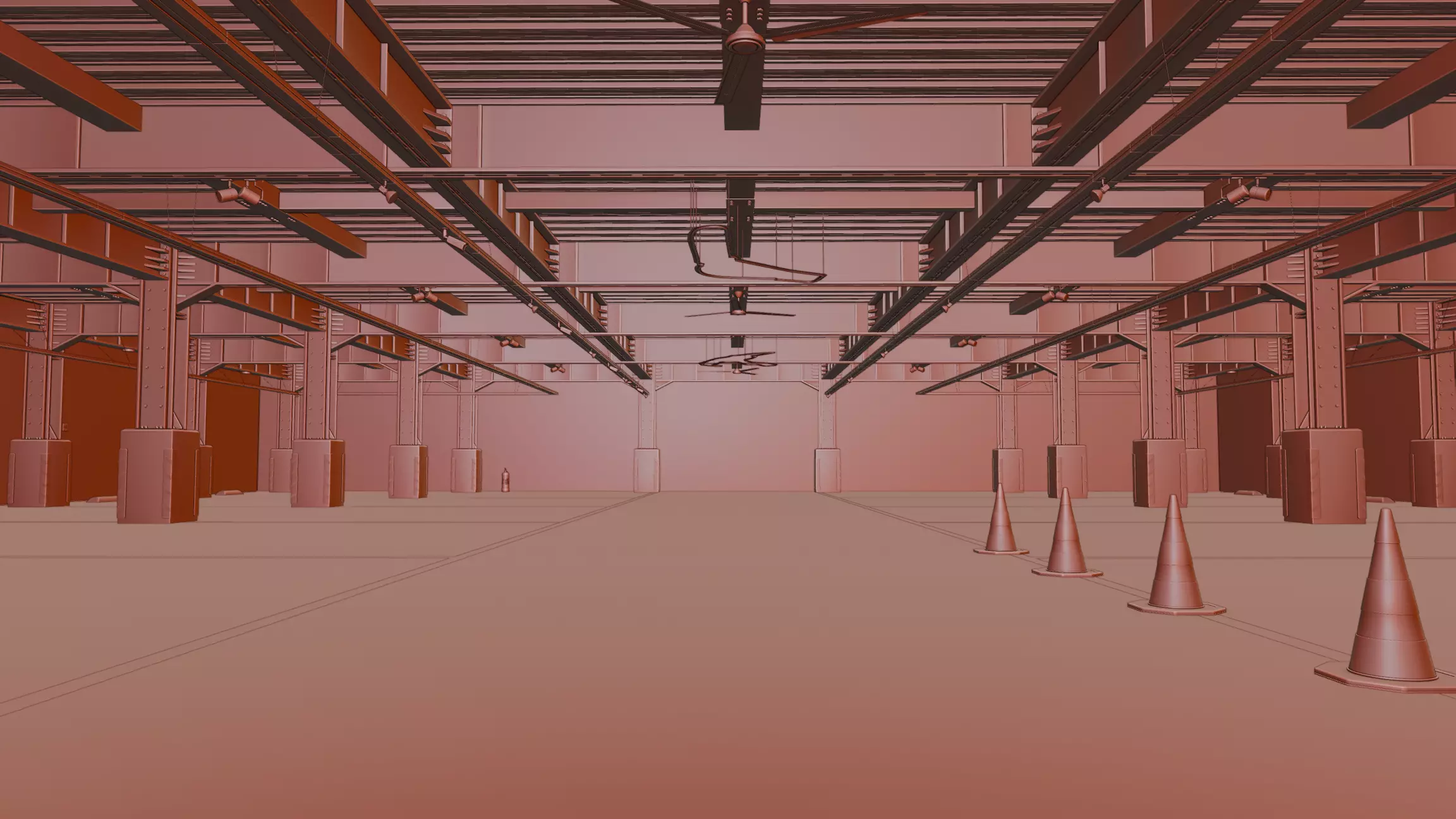 Modern Underground Parking Garage-Parking lot- 3D Model-Scene 3D model_63