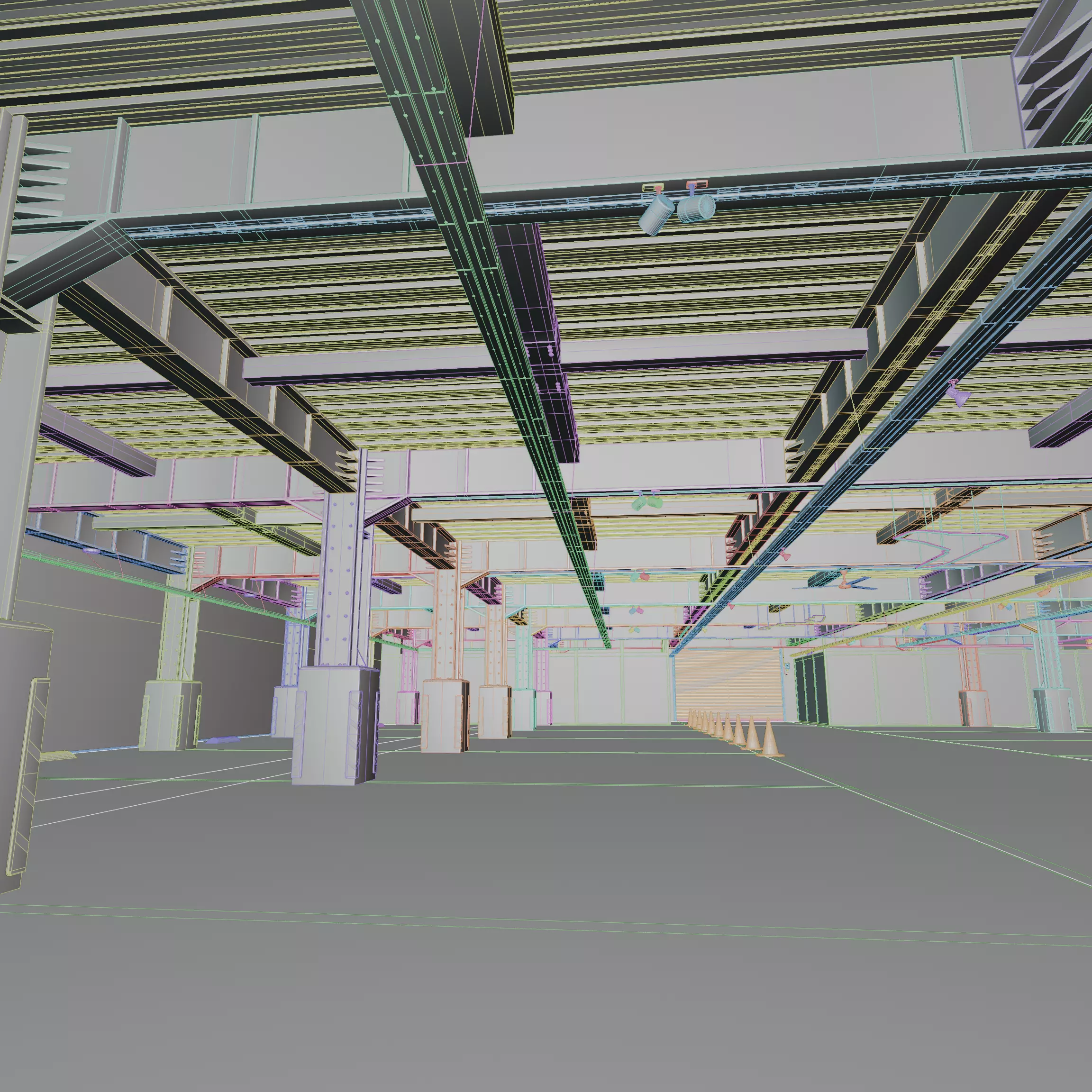 Modern Underground Parking Garage-Parking lot- 3D Model-Scene 3D model_21