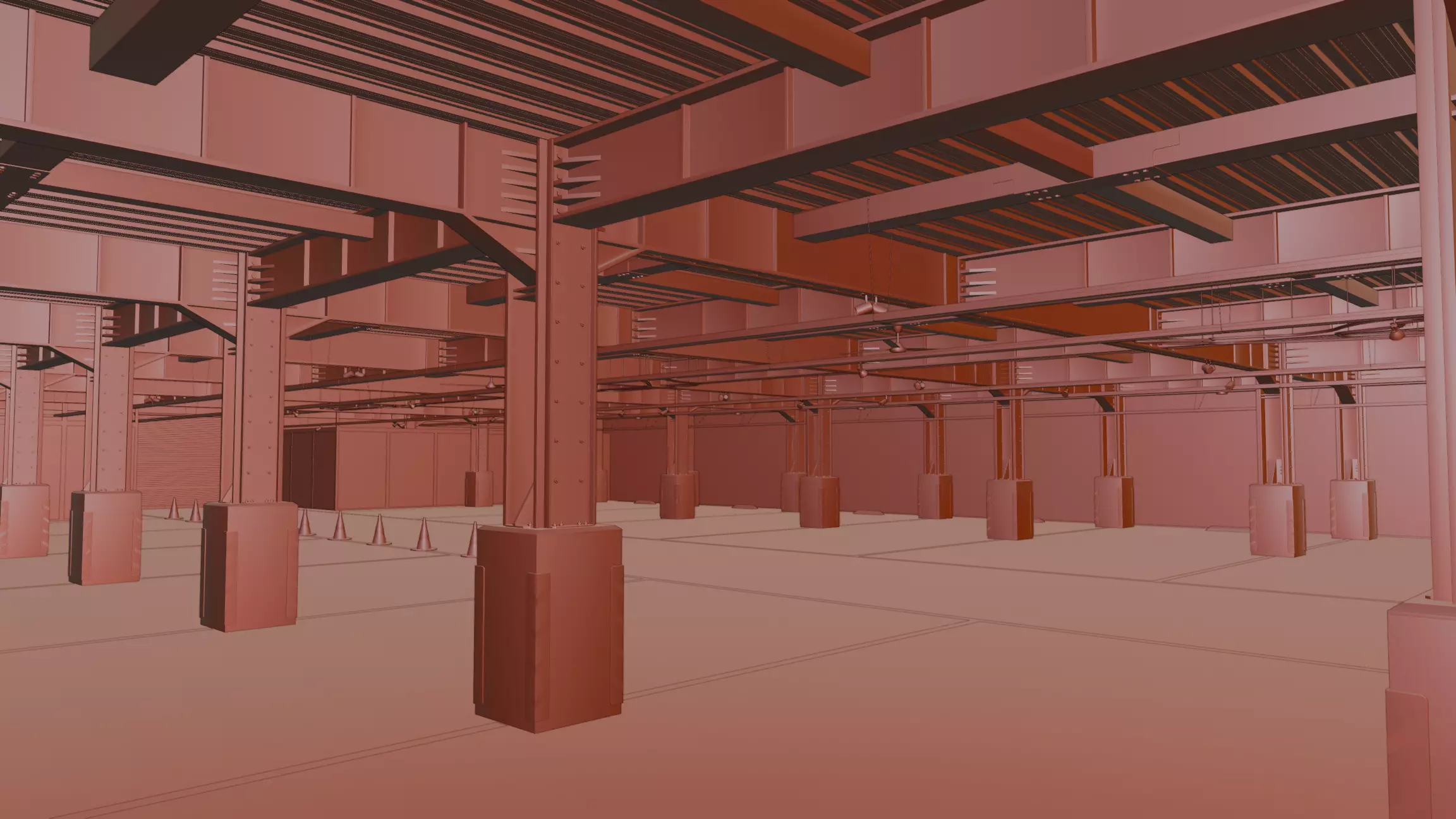 Modern Underground Parking Garage-Parking lot- 3D Model-Scene 3D model_64