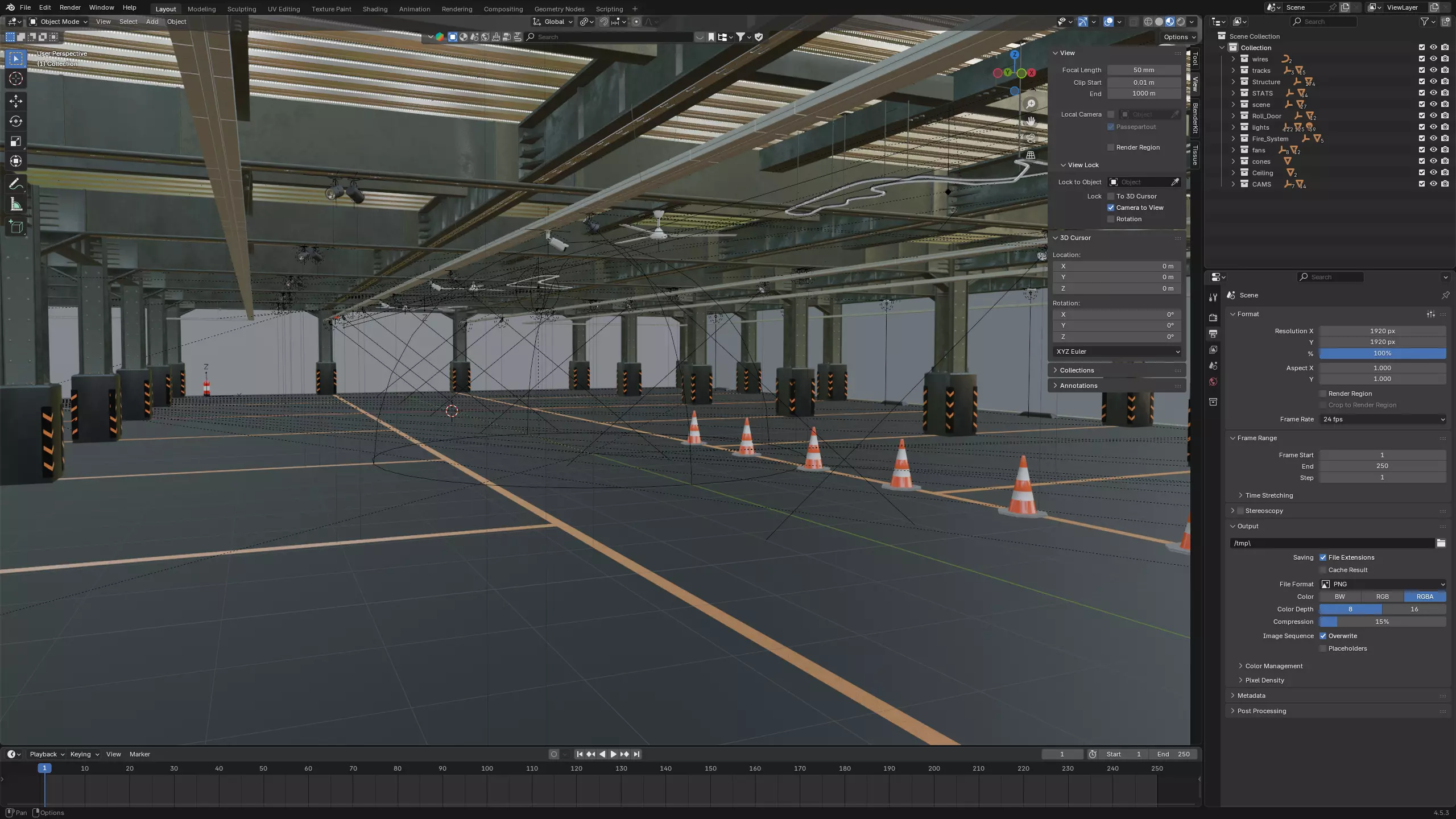 Modern Underground Parking Garage-Parking lot- 3D Model-Scene 3D model_74