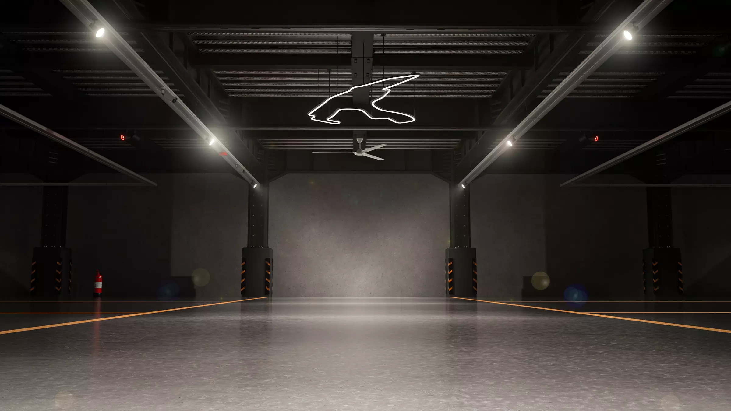 Modern Underground Parking Garage-Parking lot- 3D Model-Scene 3D model_9