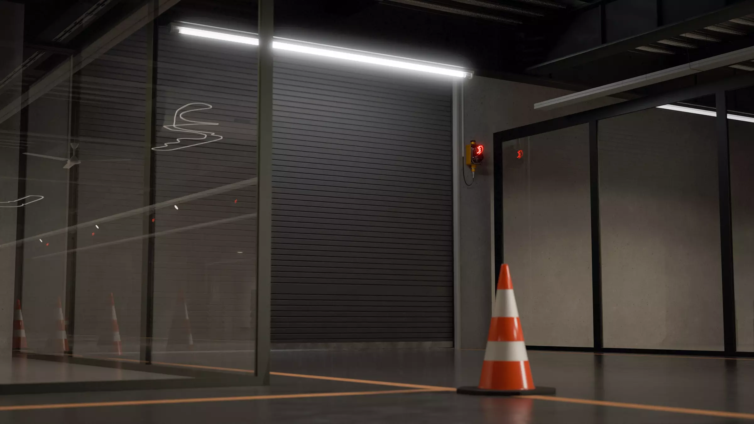 Modern Underground Parking Garage-Parking lot- 3D Model-Scene 3D model_4