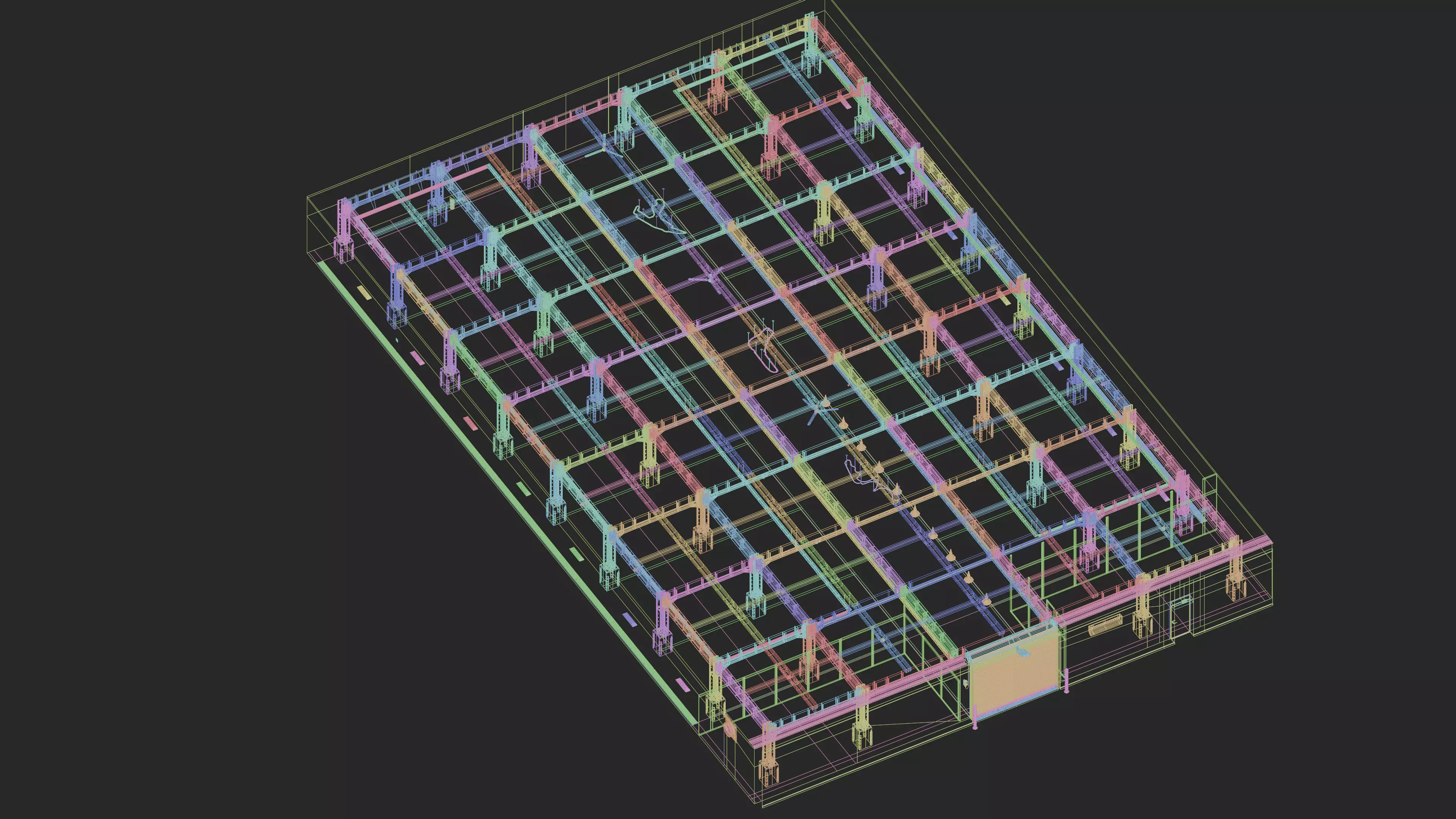 Modern Underground Parking Garage-Parking lot- 3D Model-Scene 3D model_19