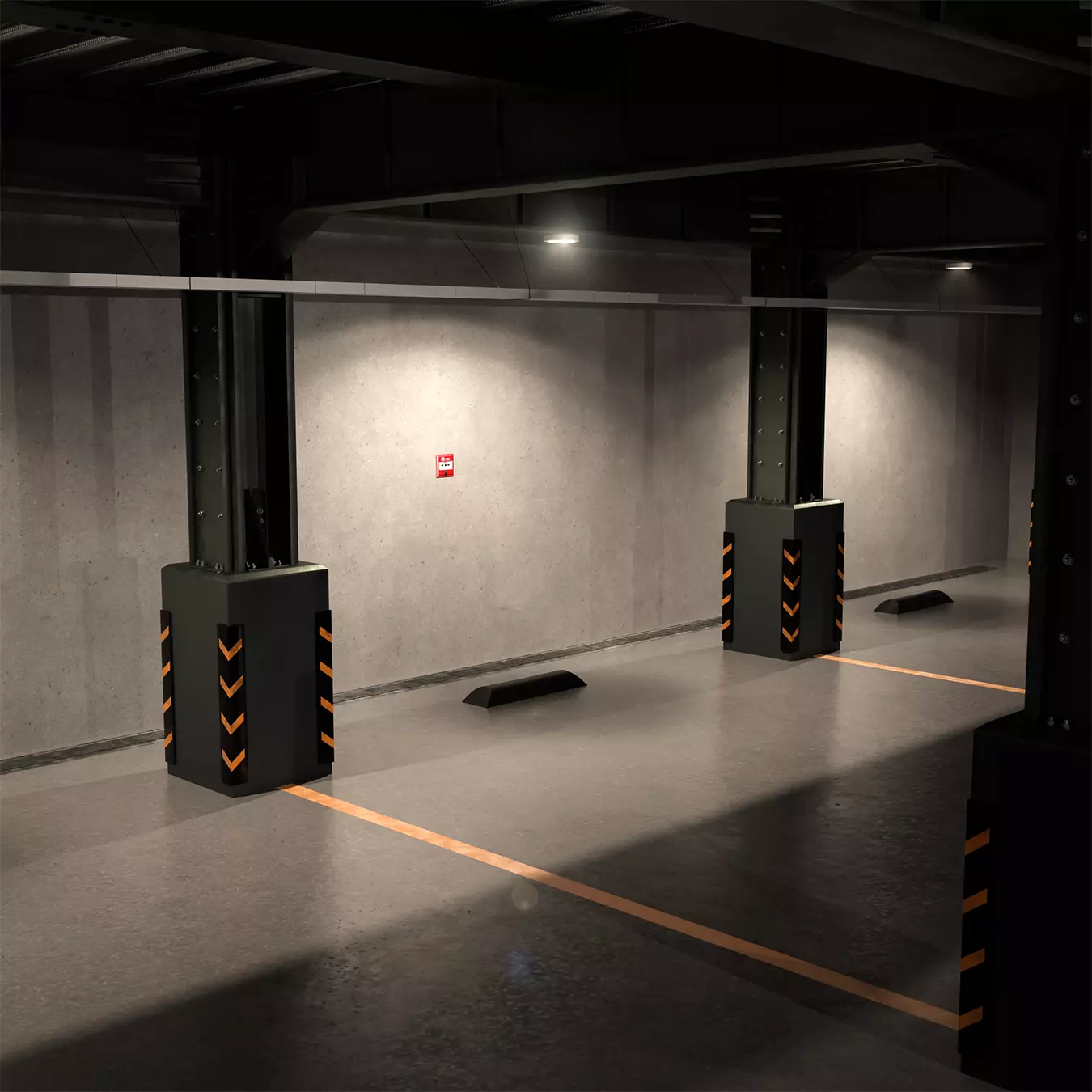 Modern Underground Parking Garage-Parking lot- 3D Model-Scene 3D model_7