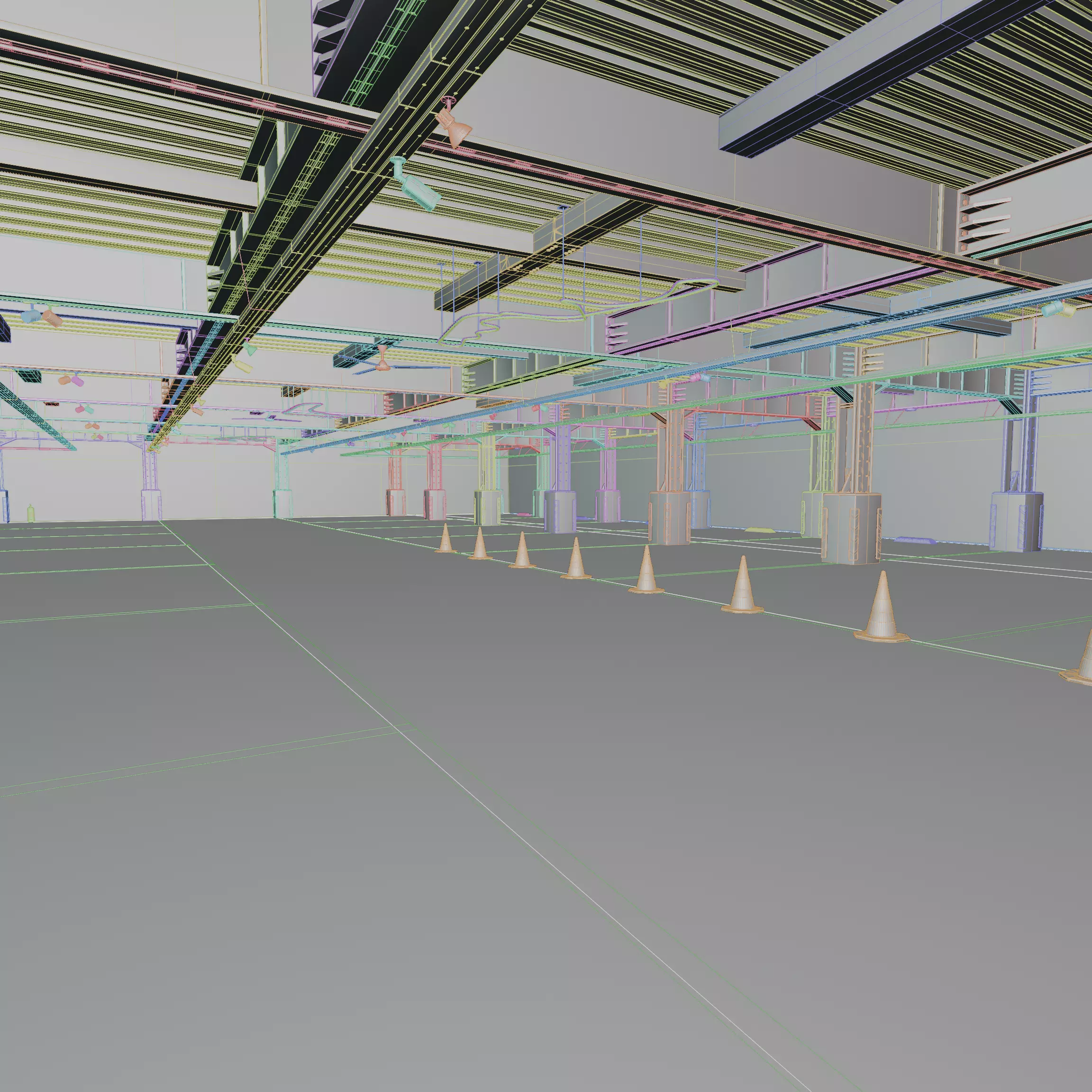 Modern Underground Parking Garage-Parking lot- 3D Model-Scene 3D model_20