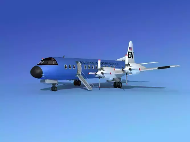 Lockheed L-188 Electra HP Braniff Intl 3 3D model