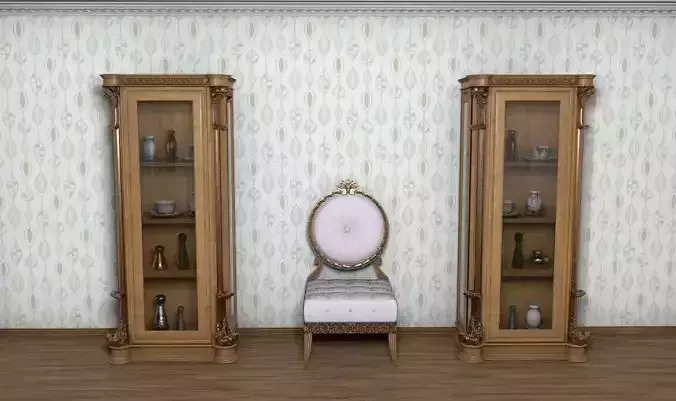 wooden Storage with glass doors