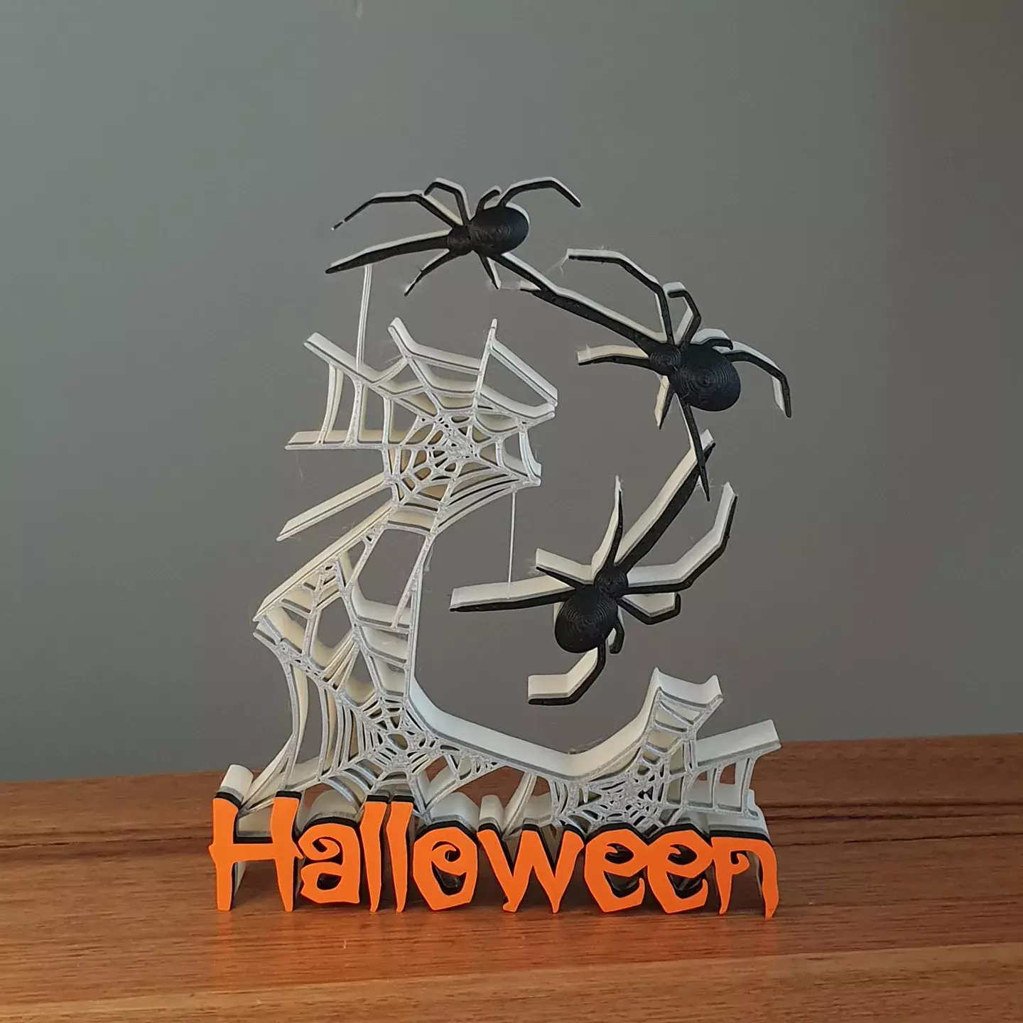 Spider Web Halloween Sign 3D print model_3