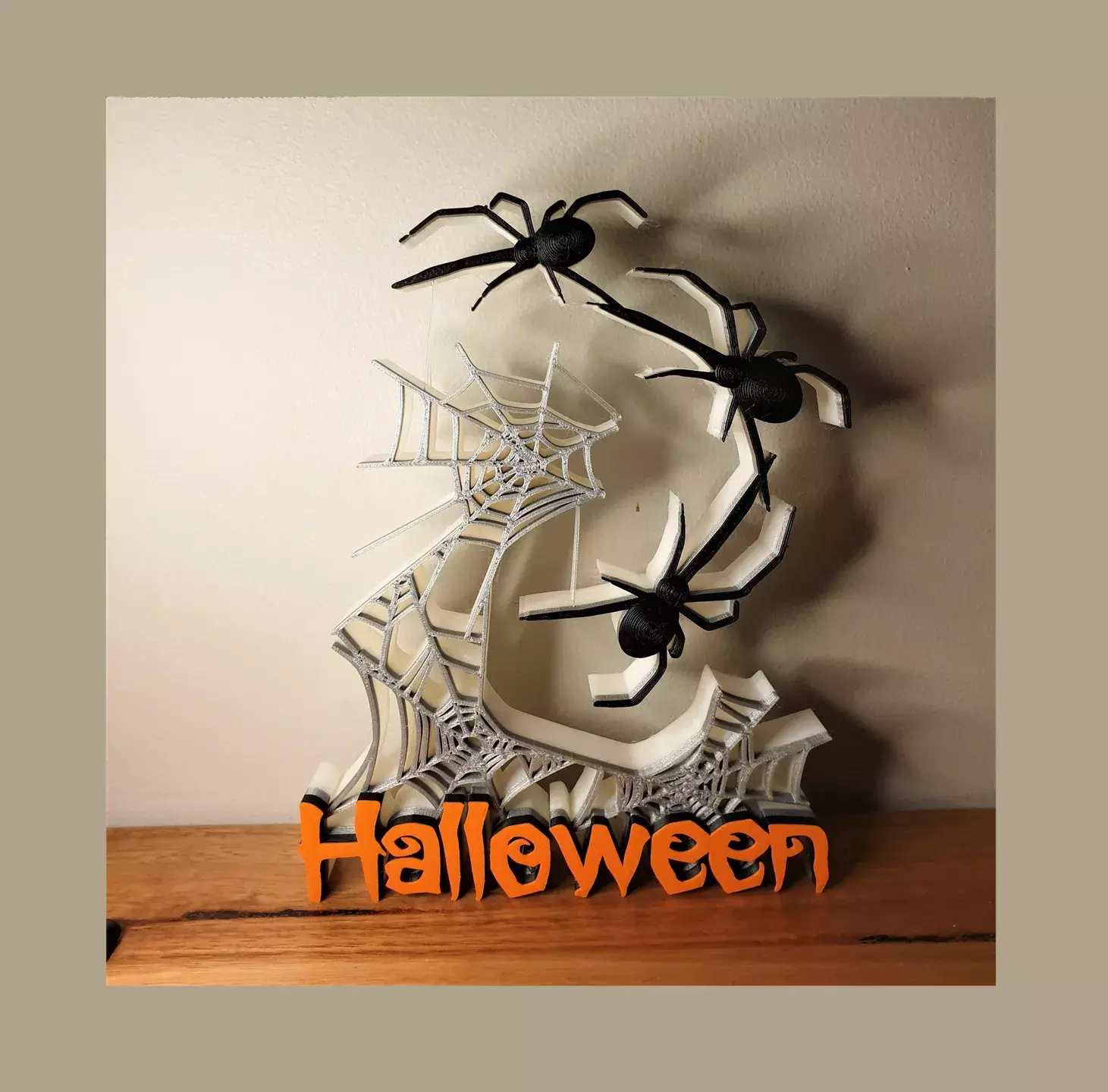 Spider Web Halloween Sign 3D print model_0