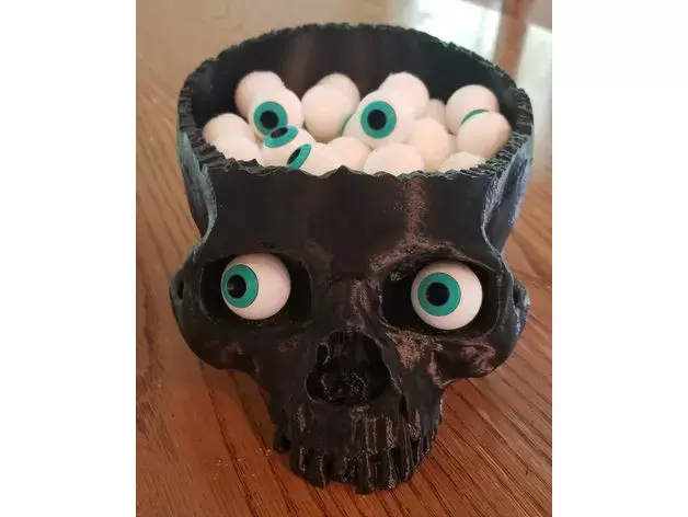 Googly Eye Skull Candy Bowl 3D print model_1