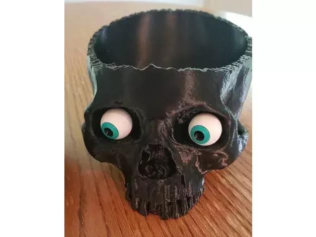 Googly Eye Skull Candy Bowl 3D print model_2