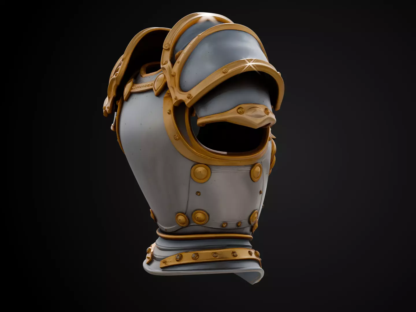 Stylized Medieval Armor - Tournament Joust 3D print model_4