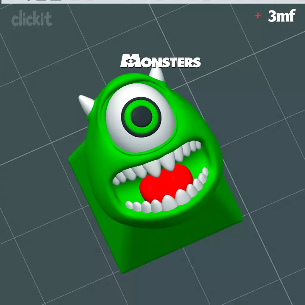 Mike Wazowski Artisan Keycap  Monsters Inc Inspired 3D Print 3D print model_3
