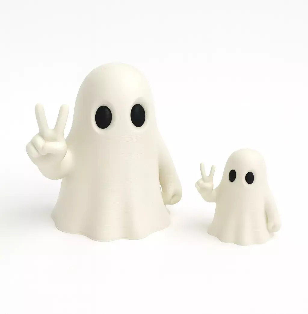 Peace Sign Ghost Figurine 3D print model_3