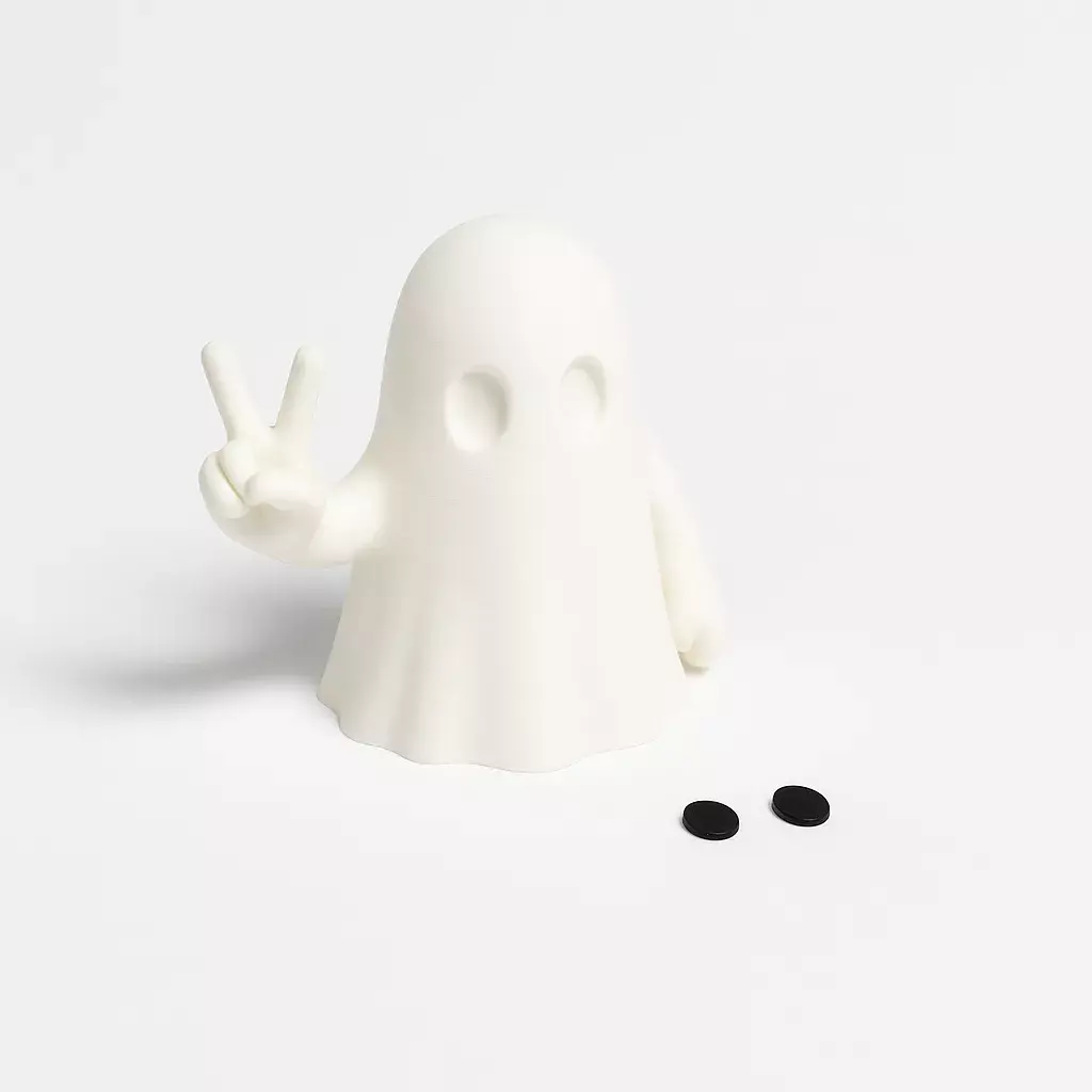 Peace Sign Ghost Figurine 3D print model_4