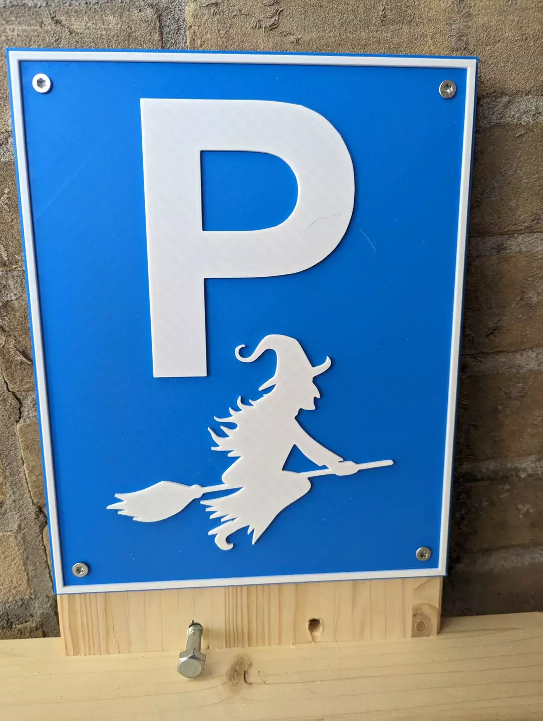 Witch Broom Parking Sign 3D print model_2