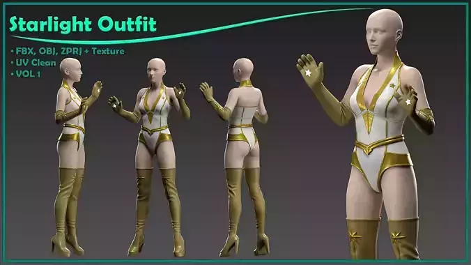 Starlight superhero outfit with texture