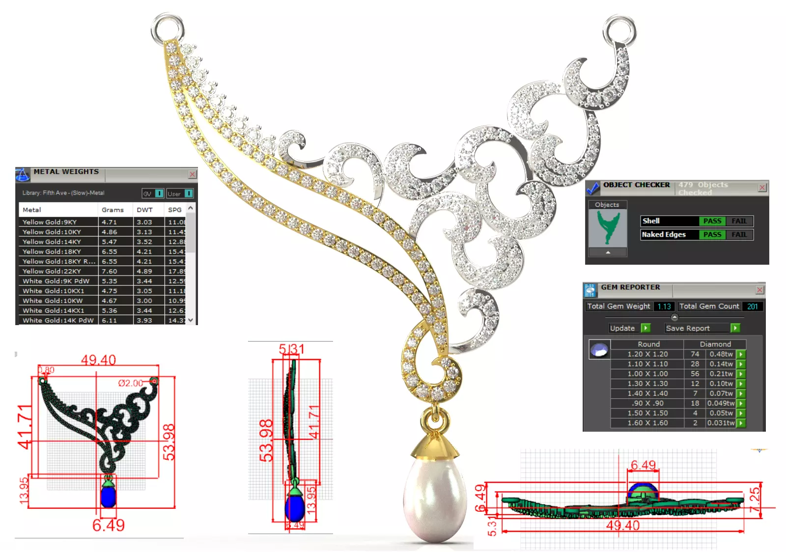 STL 3DM jewelry Collar Pendant model pp0064 3D print model