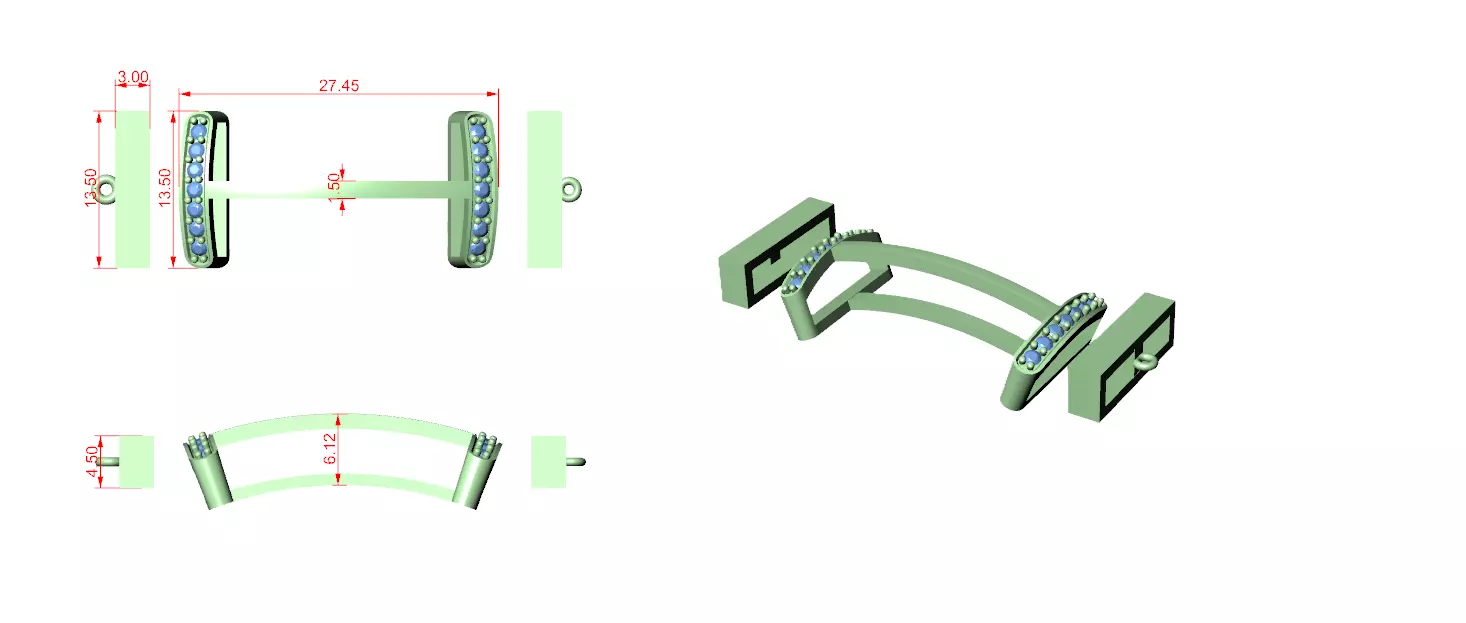 LIGHT WEIGHT UNISEX BRACELET 3D model_3