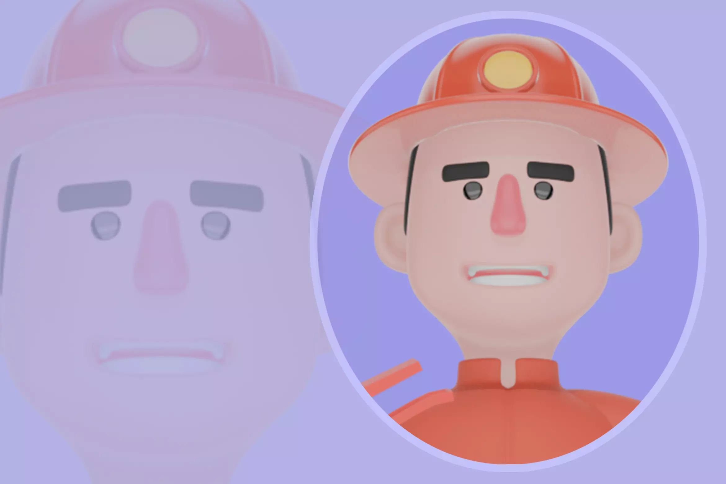 Stylized 3D Firefighter Holding Extinguisher - Cartoon Male 3D model