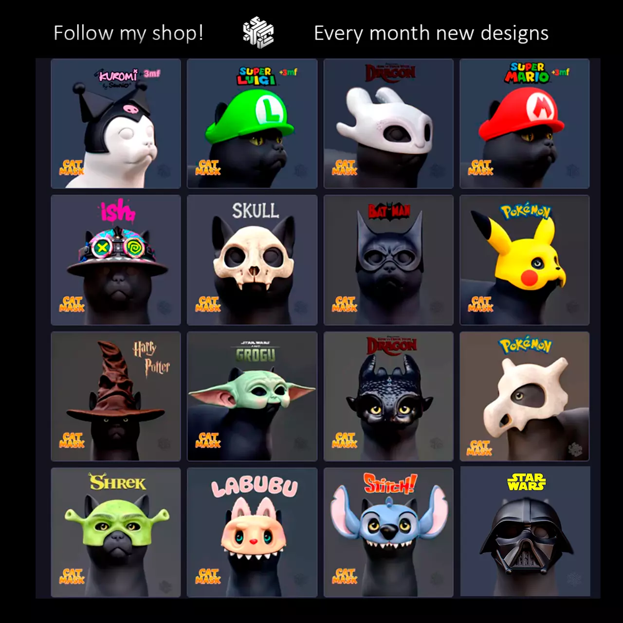 Luigi Hat for Cats 3D Printable Cosplay Accessory 3D print model_5