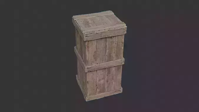 Tall Weathered Wooden Crate
