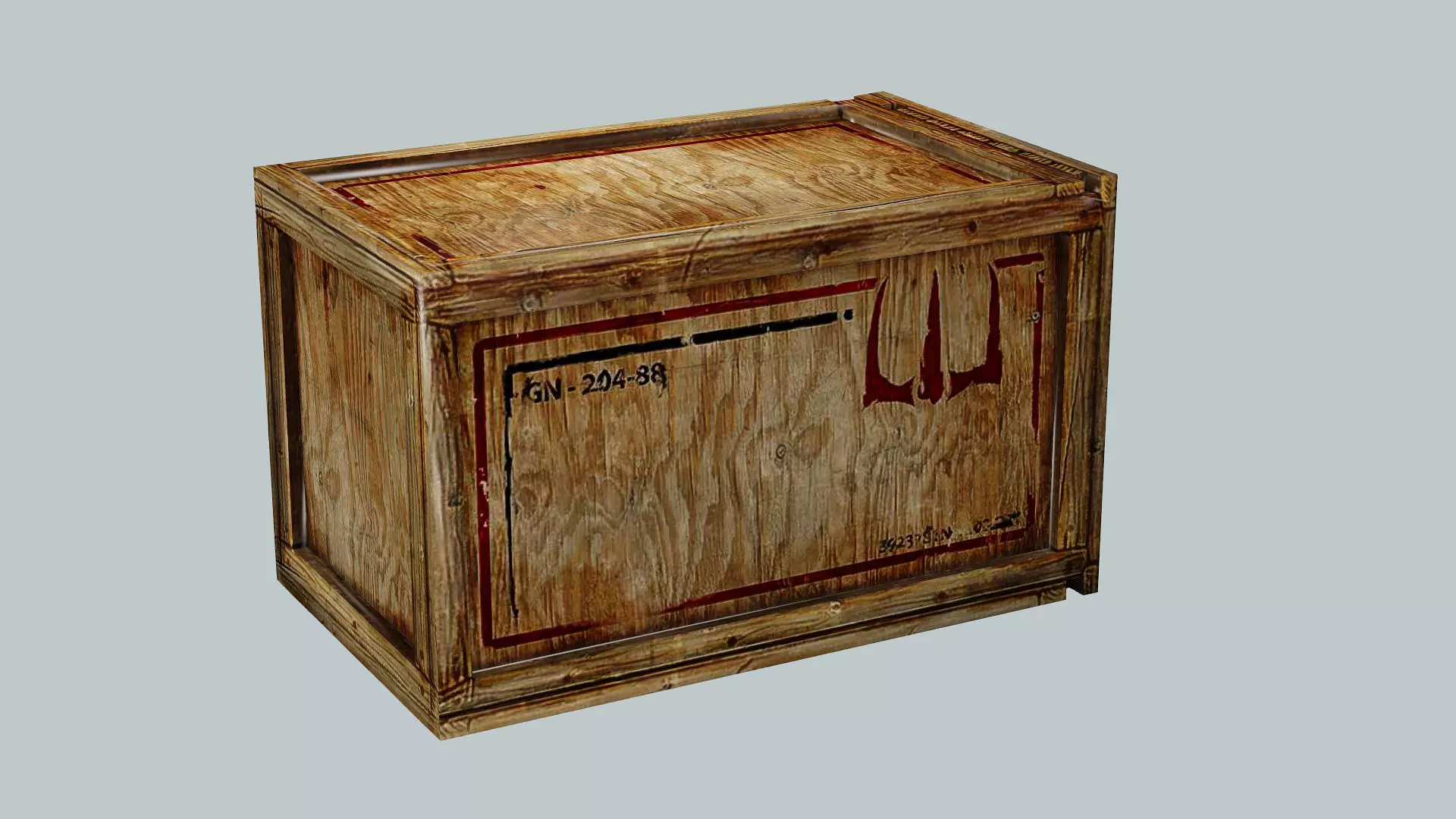 High Quality Wood Box 3D Model Low-poly 3D model_0