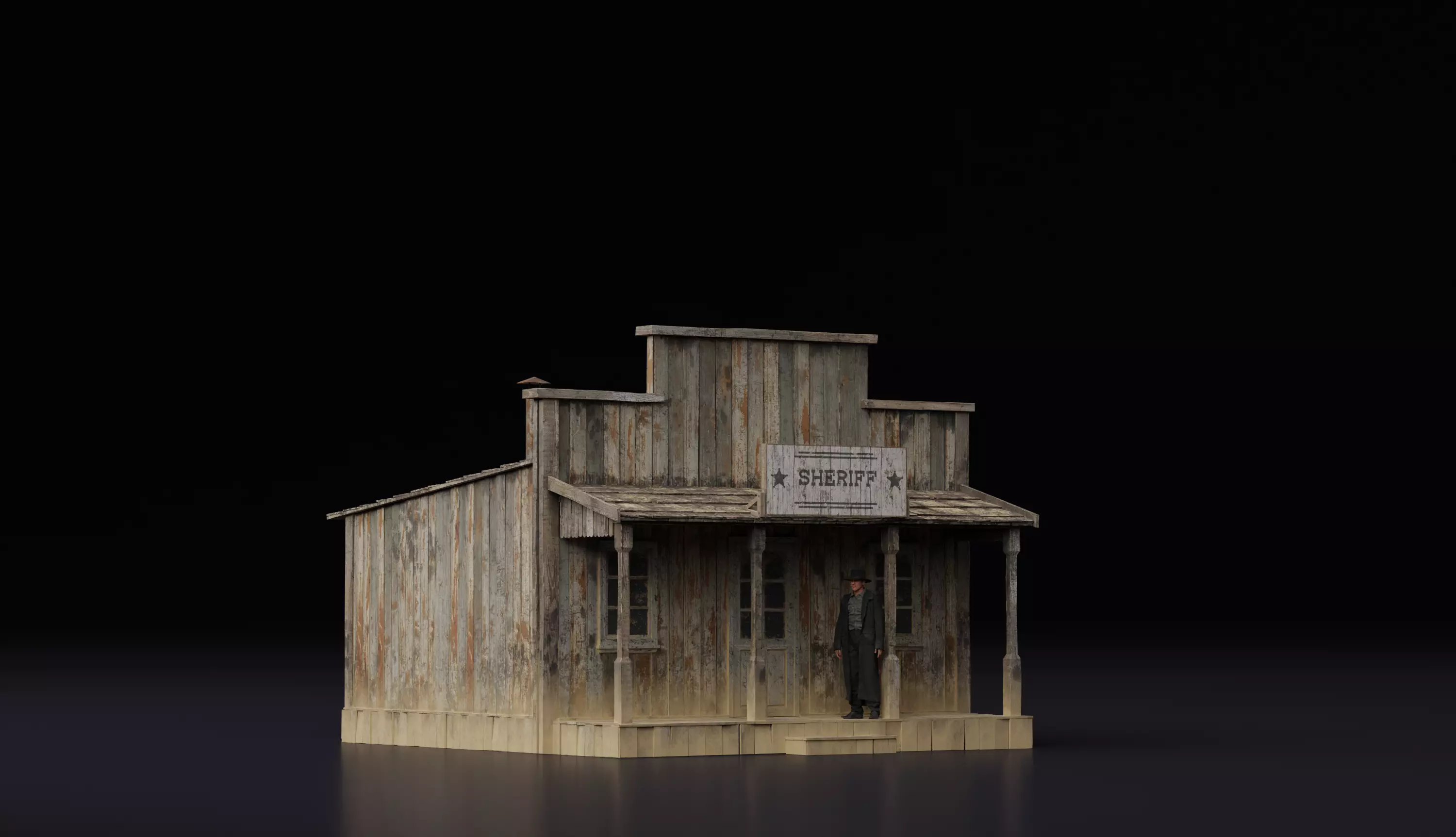 Wild West Building House C 3D model_0