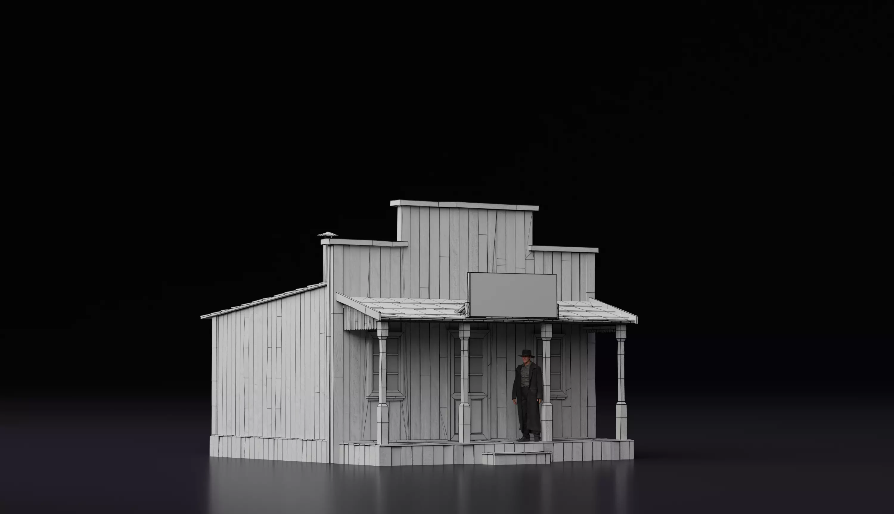 Wild West Building House C 3D model_1