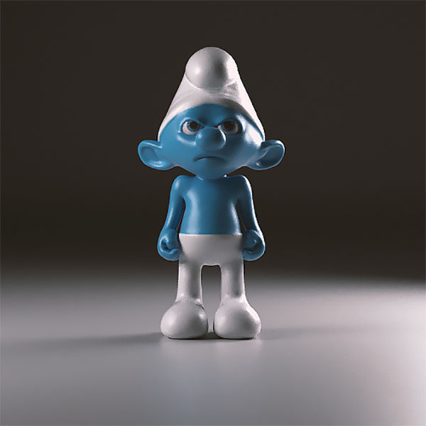 Grouchy smurf figurine 3D print model_2