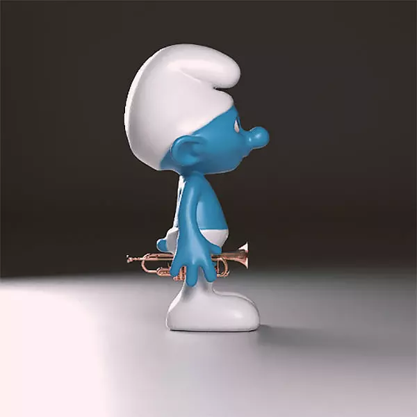 Harmony smurf holding trumpet 3D print model_0